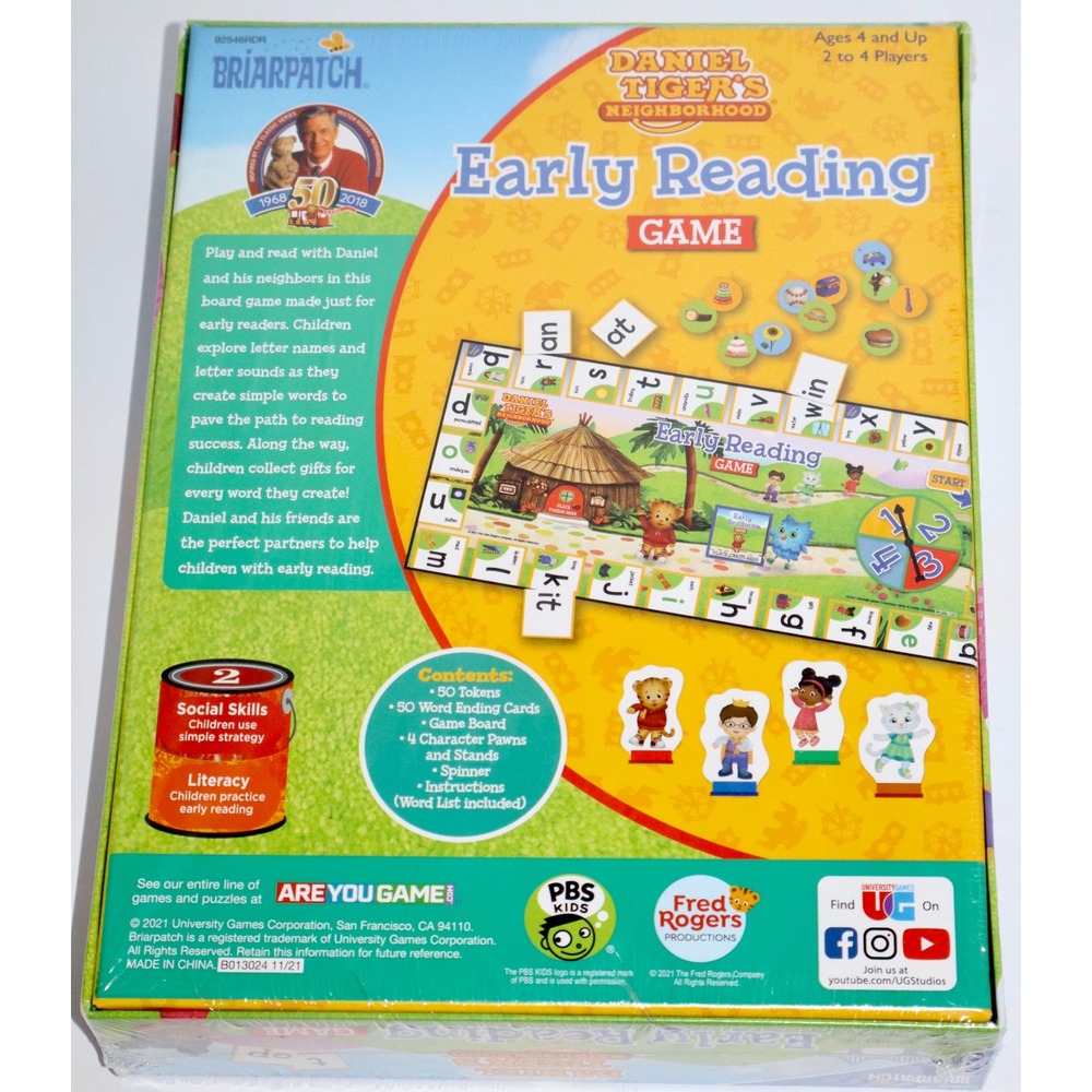 Daniel Tiger Neighborhood Early Reading Game Briarpatch PBS Kids New 92546RDR - Picture 6 of 8